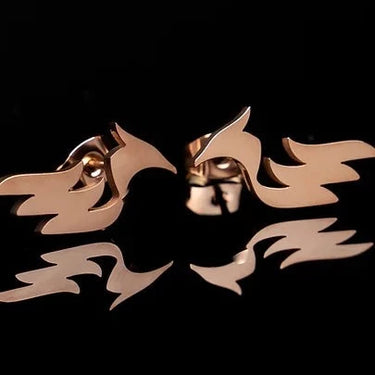 rose gold phoenix earrings