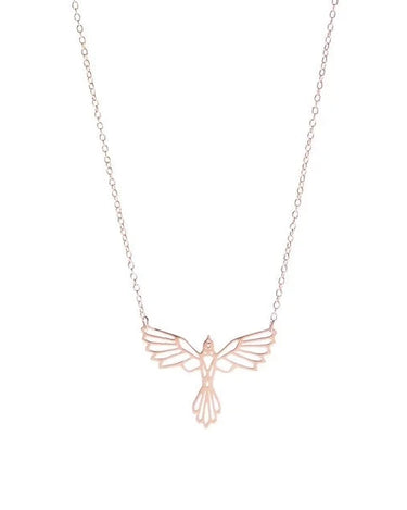 rose gold phoenix pendant necklace