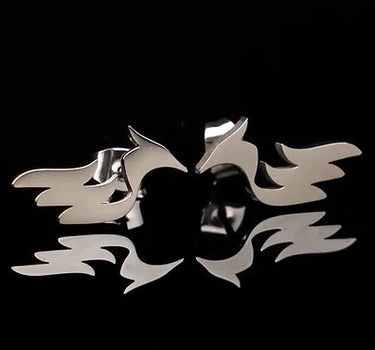 silver phoenix earrings