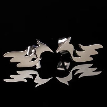 silver phoenix earrings