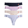 women's thongs in black, pink, beige, and white